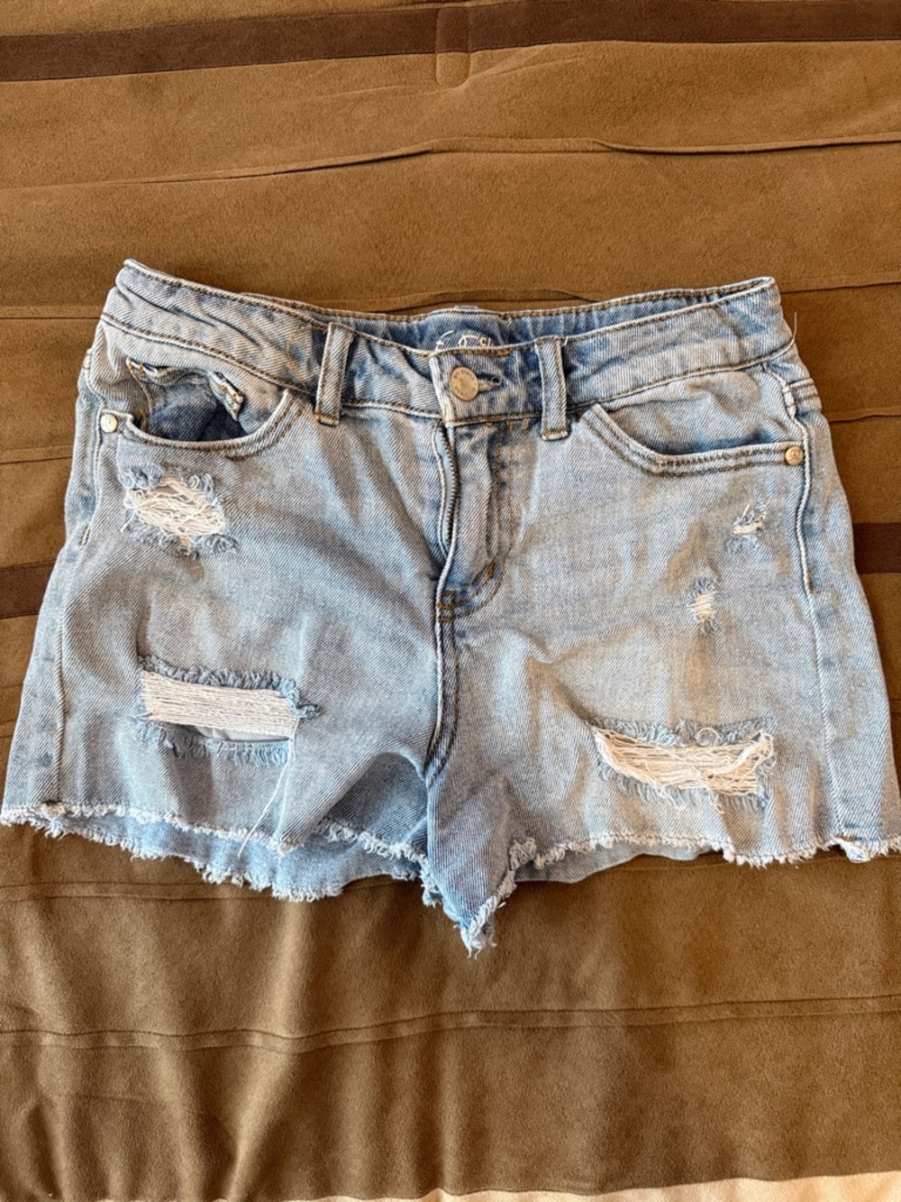 Art Class Light Blue Frayed Hem Jean Shorts Kids XL 14-16